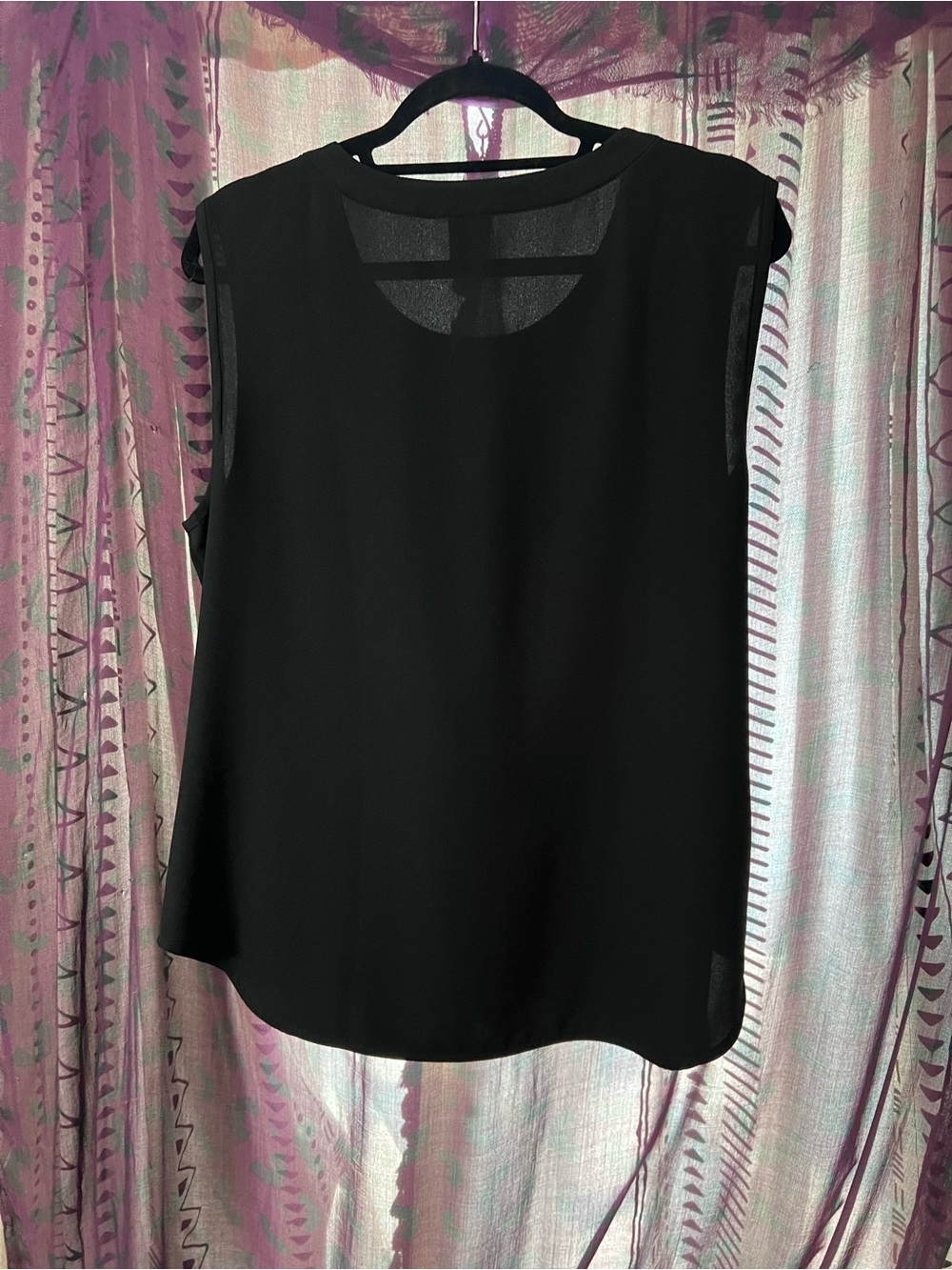 Vintage Anne Klein Black Sleeveless Shell Top - Classic Tank - Picture 3 of 4